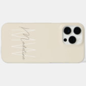 Moderne Minimalistische Monogramm-Creme Case-Mate iPhone Hülle (Rückseite (Horizontal))