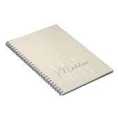 Moderne Minimalistische Monogramm-Creme Notizblock (Rechte Seite)