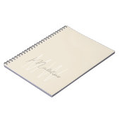 Moderne Minimalistische Monogramm-Creme Notizblock (Linke Seite)