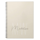 Moderne Minimalistische Monogramm-Creme Notizblock (Vorderseite)