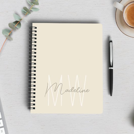Moderne Minimalistische Monogramm-Creme Notizblock