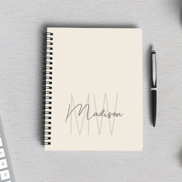 Moderne Minimalistische Monogramm-Creme Notizblock