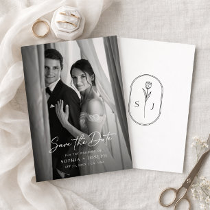 Moderne minimalistische Monogramm elegante Hochzei Save The Date