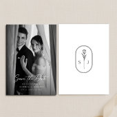 Moderne minimalistische Monogramm elegante Hochzei Save The Date