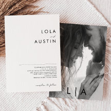 Moderne Minimalistische Monogramm-Foto-Hochzeit