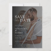 Moderne Minimalistische Monogramm-Foto-Hochzeit Save The Date (Vorderseite)