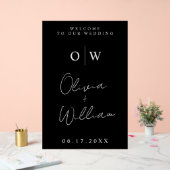 Moderne Minimalistische Monogramm-Hochzeit Acrylschild (Hochzeit)