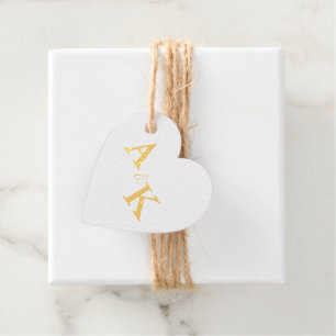 Moderne Minimalistische Monogramm-Hochzeit Geschenkanhänger