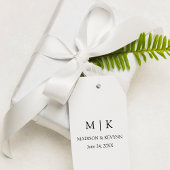 Moderne Minimalistische Monogramm-Hochzeit Geschenkanhänger