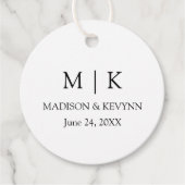 Moderne Minimalistische Monogramm-Hochzeit Geschenkanhänger (Vorderseite)