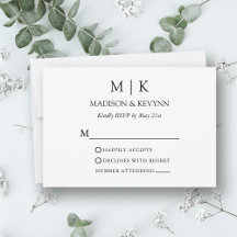 Moderne Minimalistische Monogramm-Hochzeit
