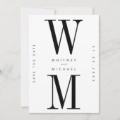 Moderne Minimalistische Monogramm-Hochzeit Save The Date (Vorderseite)