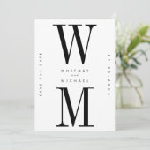 Moderne Minimalistische Monogramm-Hochzeit Save The Date (Stehend Vorderseite)