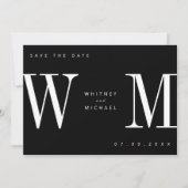 Moderne Minimalistische Monogramm-Hochzeit Save The Date (Vorderseite)