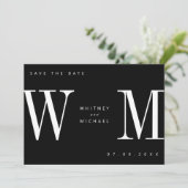 Moderne Minimalistische Monogramm-Hochzeit Save The Date (Stehend Vorderseite)