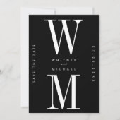 Moderne Minimalistische Monogramm-Hochzeit Save The Date (Vorderseite)
