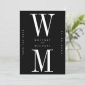 Moderne Minimalistische Monogramm-Hochzeit Save The Date (Stehend Vorderseite)