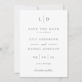 Moderne Minimalistische Monogramm-Hochzeit Save The Date