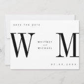 Moderne Minimalistische Monogramm-Hochzeit Save The Date (Vorderseite)