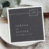 Moderne Minimalistische Monogramm-Hochzeit Serviette