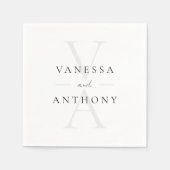 Moderne Minimalistische Monogramm-Hochzeit Serviette (Vorderseite)