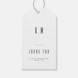Moderne minimalistische Monogramm-Hochzeits-Dankes Geschenkanhänger