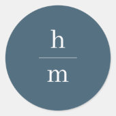 Moderne Minimalistische Monogramm-Hochzeitsumgebun Runder Aufkleber (Vorderseite)