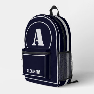 Moderne Minimalistische Monogramm-Initial, Geburts Bedruckter Rucksack
