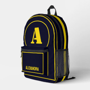 Moderne Minimalistische Monogramm-Initial, Geburts Bedruckter Rucksack