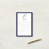 Moderne Minimalistische Monogramm-Linse Post-it Klebezettel (Auf Schreibtisch)