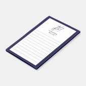 Moderne Minimalistische Monogramm-Linse Post-it Klebezettel (angewinkelt)