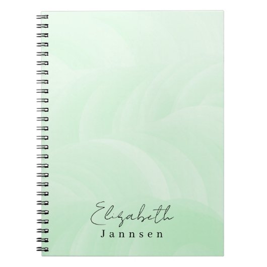 Moderne Minimalistische Monogramm-Minze Grünpastel Notizblock (Vorderseite)