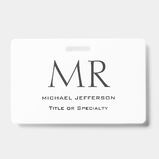 Moderne Minimalistische Monogramm-Muster Ausweis (Vorderseite)