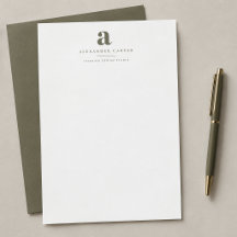 Moderne minimalistische Monogramm Olive-Grün Gesch