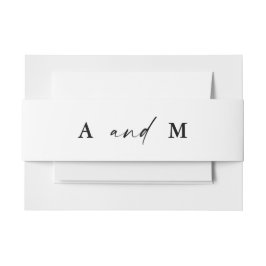 Moderne minimalistische Monogramm-Paar-Hochzeit Einladungsbanderole
