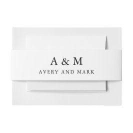 Moderne Minimalistische Monogramm-Paare Hochzeit Einladungsbanderole