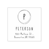 Moderne Minimalistische Monogramm-Rückgabeadresse Gummistempel (Prägung)