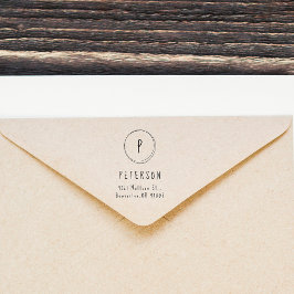 Moderne Minimalistische Monogramm-Rückgabeadresse Gummistempel