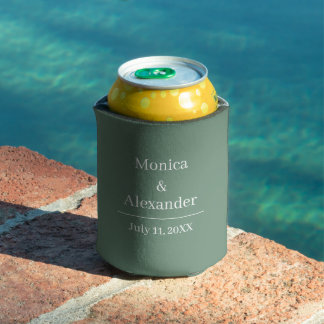 Moderne minimalistische Monogramm Salbei Grün Hoch Dosenkühler