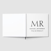 Moderne Minimalistische Monogramm-Schrift Gästebuch (Voll)