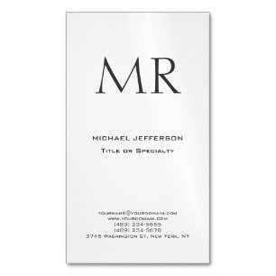 Moderne Minimalistische Monogramm-Schrift Magnetische Visitenkarte
