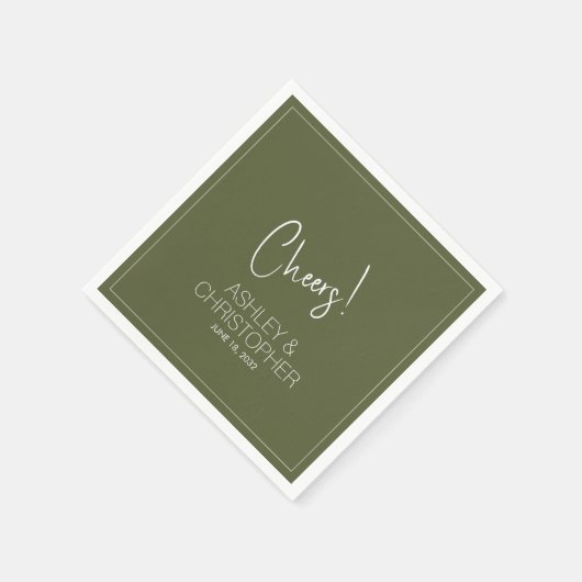 Moderne Minimalistische Mooshochzeit Serviette (Ecke)