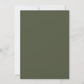 Moderne Minimalistische Moss Green Wedding Einladung (Rückseite)