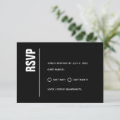 Moderne Minimalistische, muffige Hochzeit RSVP Karte (Stehend Vorderseite)