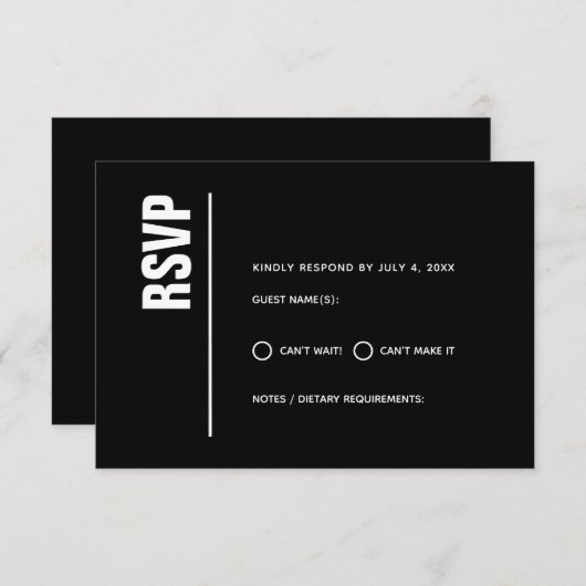 Moderne Minimalistische, muffige Hochzeit RSVP Karte (Vorne/Hinten)