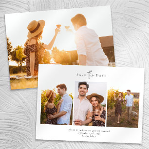 Moderne Minimalistische Multi-Foto Collage Hochzei Save The Date