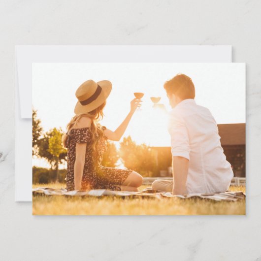 Moderne Minimalistische Multi-Foto Collage Hochzei Save The Date (Rückseite)