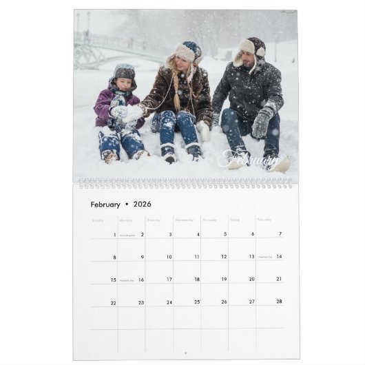 Moderne Minimalistische Multi-Foto-Erinnerungen Kalender (Feb 2026)