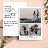 Moderne Minimalistische Multi-Foto-Hochzeit Dankeskarte
