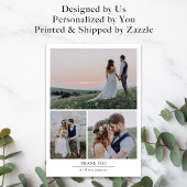 Moderne Minimalistische Multi-Foto-Hochzeit Dankeskarte